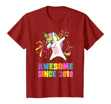 Load image into Gallery viewer, 10 Years Old 10th Birthday Awesome Since 2010 Unicorn T-Shirt