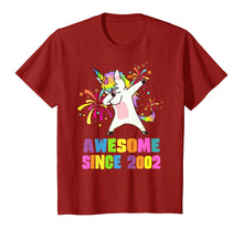 Load image into Gallery viewer, 18 Years Old 18th Birthday Awesome Since 2002 Unicorn T-Shirt