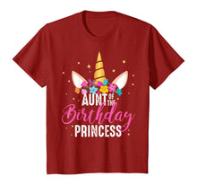 Load image into Gallery viewer, Aunt Of The Birthday Princess Aunt Gift Unicorn Birthday T-Shirt