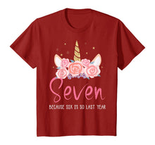 Load image into Gallery viewer, 7 Years Old Birthday Girl Gifts Unicorn 7th Birthday T-Shirt