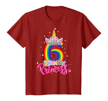 Load image into Gallery viewer, Birthday Princess Unicorn 6 Year Old 6th Birthday Girl Kids T-Shirt