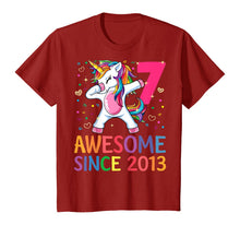 Load image into Gallery viewer, 7 Years Old 7th Birthday Unicorn Dabbing Shirt Girl Party T-Shirt