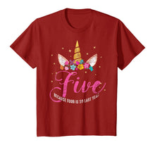 Load image into Gallery viewer, 5 Years Old Birthday Girl Gifts Unicorn 5th Birthday T-Shirt