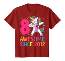 Load image into Gallery viewer, 8 Years Old 8th Birthday Unicorn Dabbing Shirt Girl Party T-Shirt