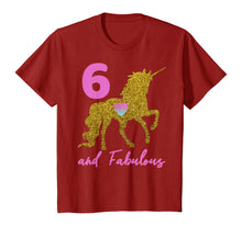 Load image into Gallery viewer, Kids Girls 6th Birthday Unicorn Fabulous 6 Years Old Party Gift T-Shirt
