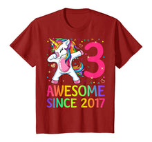 Load image into Gallery viewer, 3 Years Old 3rd Birthday Unicorn Dabbing Shirt Girl Party T-Shirt