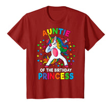 Load image into Gallery viewer, Auntie Of The Birthday Princess Dabbing Unicorn Party Gift T-Shirt