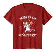 Load image into Gallery viewer, Daddy of the Birthday Princess Gift Dabbing Unicorn Girl Dad T-Shirt