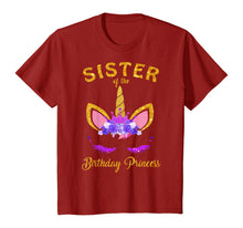 Load image into Gallery viewer, Sister Of The Birthday Princess Unicorn Family T Shirt