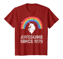 Load image into Gallery viewer, 1970 50th Birthday Gift Unicorn Rainbow 50 Years Old Costume T-Shirt