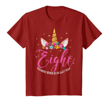 Load image into Gallery viewer, 8 Years Old Birthday Girl Gifts Unicorn 8th Birthday T-Shirt