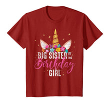 Load image into Gallery viewer, Big Sister Of The Birthday Girl Sister Gift Unicorn Birthday T-Shirt