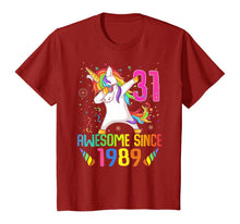 Load image into Gallery viewer, 31 Years Old 31th Birthday Unicorn Dabbing Shirt Girl Party T-Shirt