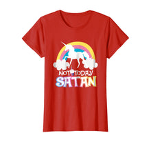 Load image into Gallery viewer, Not Today Satan Rainbow Unicorns Birthday Girl T-Shirt