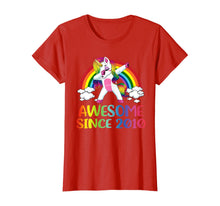 Load image into Gallery viewer, 10 Birthday Unicorn Dabbing Awesome Since 2010 T-Shirt