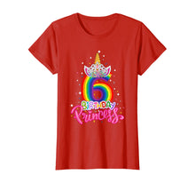 Load image into Gallery viewer, Birthday Princess Unicorn 6 Year Old 6th Birthday Girl Kids T-Shirt