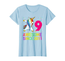Load image into Gallery viewer, 9 Years Old 9th Birthday Unicorn Dabbing For Girl Party T-Shirt