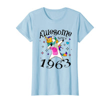 Load image into Gallery viewer, Women Dabbing Unicorn Awesome Since 1963 57th Birthday T-Shirt