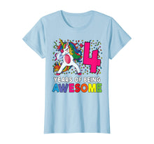Load image into Gallery viewer, 4th Birthday Dabbing Unicorn Party Gift 4 Years Old Girls T-Shirt