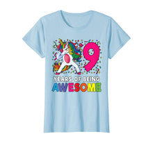 Load image into Gallery viewer, 9th Birthday Dabbing Unicorn Party Gift 9 Years Old Girls T-Shirt