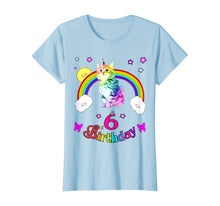 Load image into Gallery viewer, cool cute unique six 6th birthday tee shirt unicorn cat tee T-Shirt