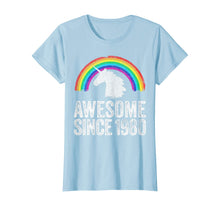 Load image into Gallery viewer, 1980 40th Birthday Gift Unicorn Rainbow 40 Years Old Women T-Shirt