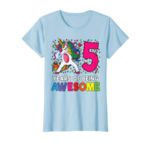 Load image into Gallery viewer, 5th Birthday Dabbing Unicorn Party Gift 5 Years Old Girls T-Shirt
