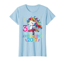 Load image into Gallery viewer, 3rd Birthday Unicorn Awesome Since 2017 T-Shirt