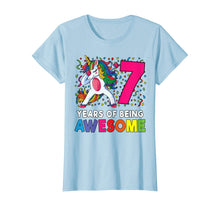 Load image into Gallery viewer, 7th Birthday Dabbing Unicorn Party Gift 7 Years Old Girls T-Shirt