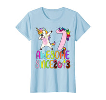 Load image into Gallery viewer, 7 year 7th birthday party dabbing unicorn awesome since 2013 T-Shirt