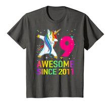 Load image into Gallery viewer, 9 Years Old 9th Birthday Unicorn Dabbing For Girl Party T-Shirt