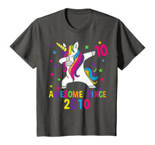 Load image into Gallery viewer, 10th Birthday Dabbing Unicorn Awesome Since 2010 Party T-Shirt