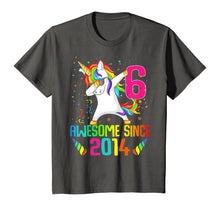Load image into Gallery viewer, 6 Years Old 6th Birthday Awesome Since 2014 Unicorn Dabbing T-Shirt