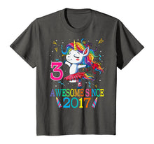 Load image into Gallery viewer, 3rd Birthday Unicorn Awesome Since 2017 T-Shirt