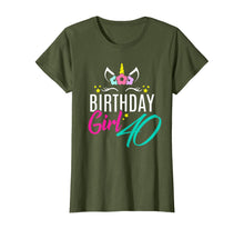 Load image into Gallery viewer, Womens Birthday Girl 40 Year Old Gift Cute Unicorn Face 40th Bday T-Shirt