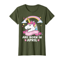 Load image into Gallery viewer, Unicorns are born in April Birthday Party Gifts T-Shirt