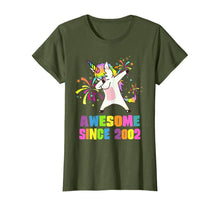 Load image into Gallery viewer, 18 Years Old 18th Birthday Awesome Since 2002 Unicorn T-Shirt