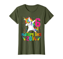 Load image into Gallery viewer, 6 Years Old 6th Birthday Awesome Since 2014 Unicorn Dabbing T-Shirt