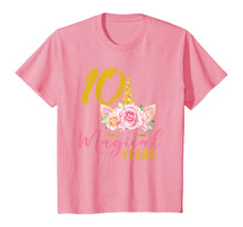 Load image into Gallery viewer, 10 Years Old Birthday Girl Gift Unicorn 10th Birthday T-Shirt