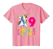 Load image into Gallery viewer, 9 Years Old 9th Birthday Unicorn Dabbing For Girl Party T-Shirt