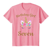 Load image into Gallery viewer, Kids 7th Birthday Girl Unicorn Shirt 7th Birthday Outfit
