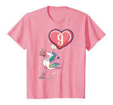 Load image into Gallery viewer, Skating UNICORN 9 year old | 9th Birthday Girl Shirt Gift