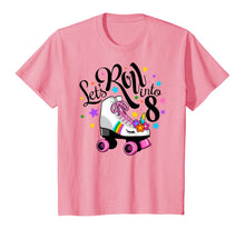 Load image into Gallery viewer, Lets roll into 8 Birthday. Unicorn, Roller skate T-shirt.