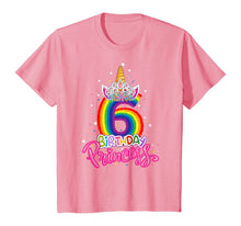 Load image into Gallery viewer, Birthday Princess Unicorn 6 Year Old 6th Birthday Girl Kids T-Shirt