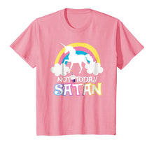 Load image into Gallery viewer, Not Today Satan Rainbow Unicorns Birthday Girl T-Shirt