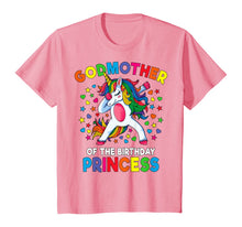 Load image into Gallery viewer, Godmother Of The Birthday Princess Dabbing Unicorn Party T-Shirt