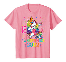 Load image into Gallery viewer, Awesome Since 2002 Dabbing Unicorn 18th Birthday Gift Girls T-Shirt