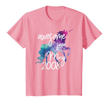 Load image into Gallery viewer, Awesome Since May 2008 Unicorn Birthday Shirt