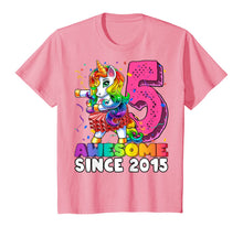 Load image into Gallery viewer, Awesome Since 2015 Flossing Unicorn Tutu 5th Birthday Gift T-Shirt