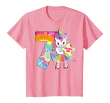 Load image into Gallery viewer, 7th Birthday Unicorn Shirt Gift for Girls Age 7 Tie Dye Tee